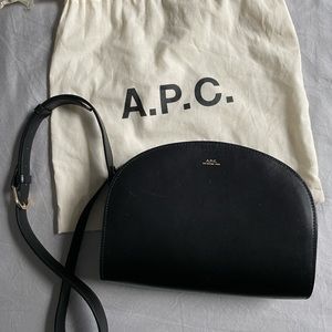 A.P.C Demi-Lune Shoulder Bag in Black